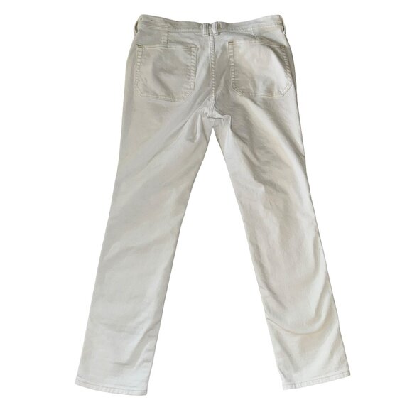 Madewell Slim Mid-RiseBoyfriend Jeans in White with Cream Patches Size 28 - Picture 8 of 11